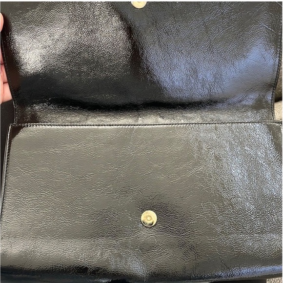 YSL Patient Leather Black Clutch Bag - Picture 2 of 11